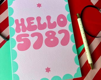 Hello 5787 - Rosh Hashanah card, Jewish new year card, chag sameach, Jewish card