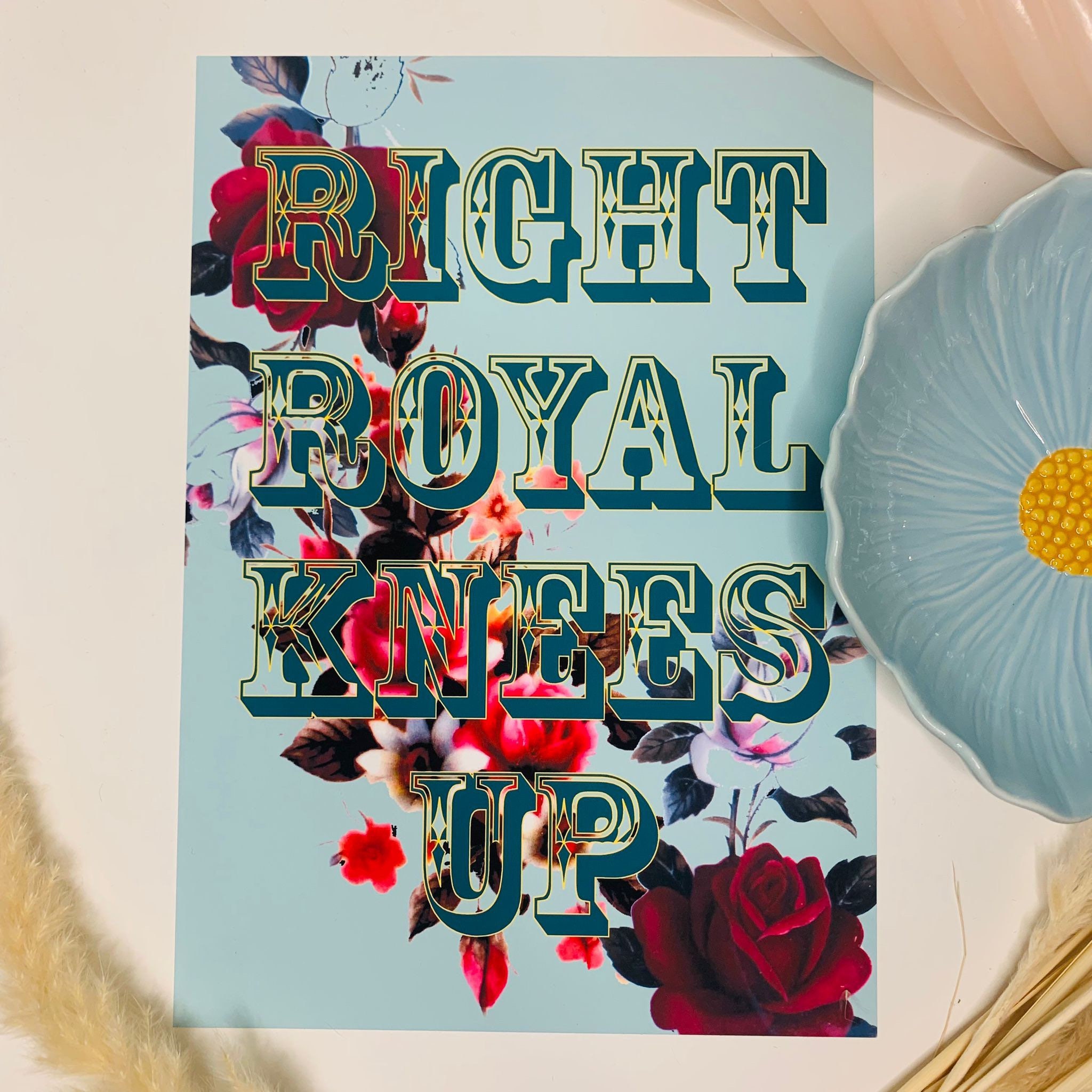 Right Royal Knees Up, funny London art print, English British art, coronation decor, cockney coronation print