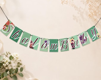 Shalom Baby Bunting | Jewish Baby Shower Decor | Hebrew Nursery Garland | Jewish Nursery Banner | Brit Milah Decor | Baby Naming Party