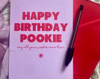 Happy Birthday Pookie. May all your wishes come true. birthday card. teenage birthday card, teenager birthday card