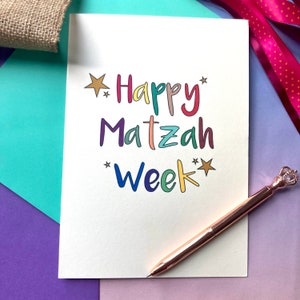 Szczęśliwego Tygodnia Matzah!, zabawna kartka Paschalna, żydowska kartka Pesach, chag sameach, żydowska kartka z pozdrowieniami, żydowskie święta
