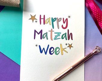 Fijne Matza-week! , grappige Pesach-kaart, Joodse Pesach-kaart, chag sameach, Joodse wenskaart, Joodse feestdagen