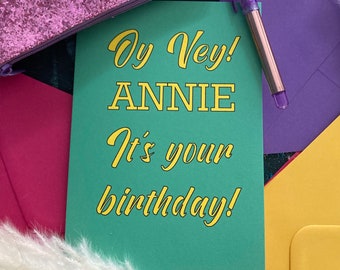 Oy Vey it’s your birthday! Personalised funny Jewish birthday card