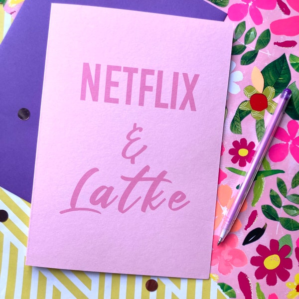 Netflix & Latke... drôle de carte de Hanoucca, carte de Hanoukka, carte juive