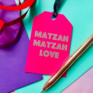 Matzah Matzah Love Gift Tag, Jewish greeting, Passover gift wrap, Seder gift, pesach gift tag card