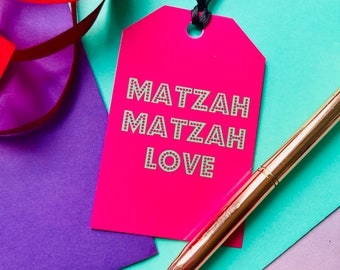 Matzah Matzah Love Gift Tag, Jewish greeting, Passover gift wrap, Seder gift, pesach gift tag card
