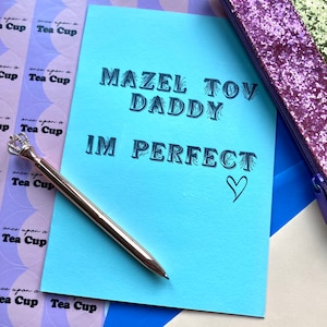 Mazel Tov papa ! personnaliser avec grand-père, grand-père, gramps, zayde, Saba, papa, papa, etc carte juive de la fête des pères, carte d’anniversaire juive
