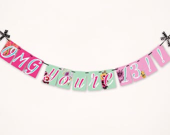 OMG You’re AGE Banner | Custom Age Birthday Banner | Coquette Birthday Decor | Teen Birthday Party Decorations | Personalized Birthday Sign