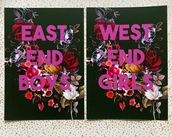 East End Boys, West End Girls, lyric Art print, Pet Shop Jongens, Londenaren