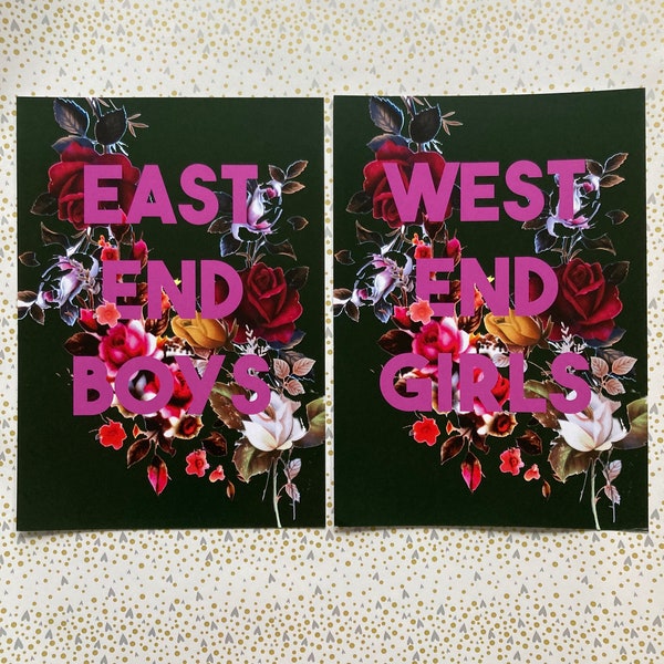 East End Boys, West End Girls, lyric Art print, Pet Shop Boys, Londoners