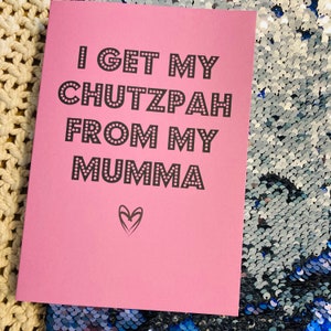PERSONALIZAR! Recebo minha ousadia da minha mãe, engraçado Dia das Mães Judias, mãe judia, avó, bubba, bubbie, cartão de aniversário judaico, pai,