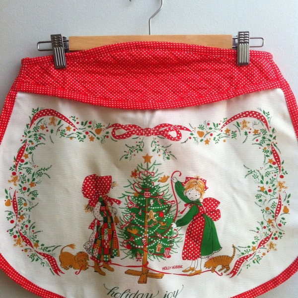 Vintage Holly Hobbie Christmas Apron 70's