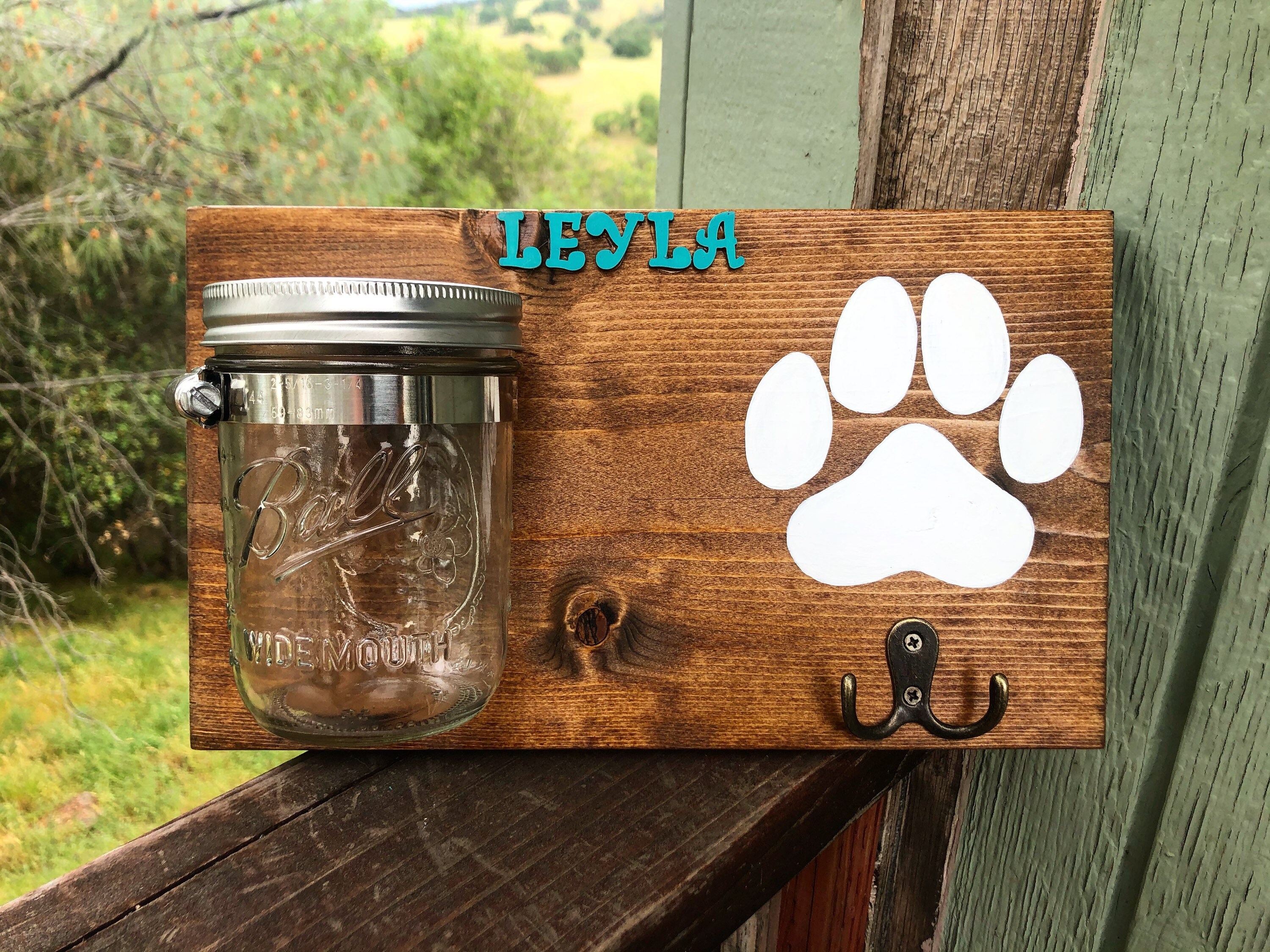 El tarro de albañil de correa para perros trata la decoración | Etsy