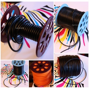 Hollow Silicone Rubber Jewelry Cord: Black or Orange Tubing (Per Meter)