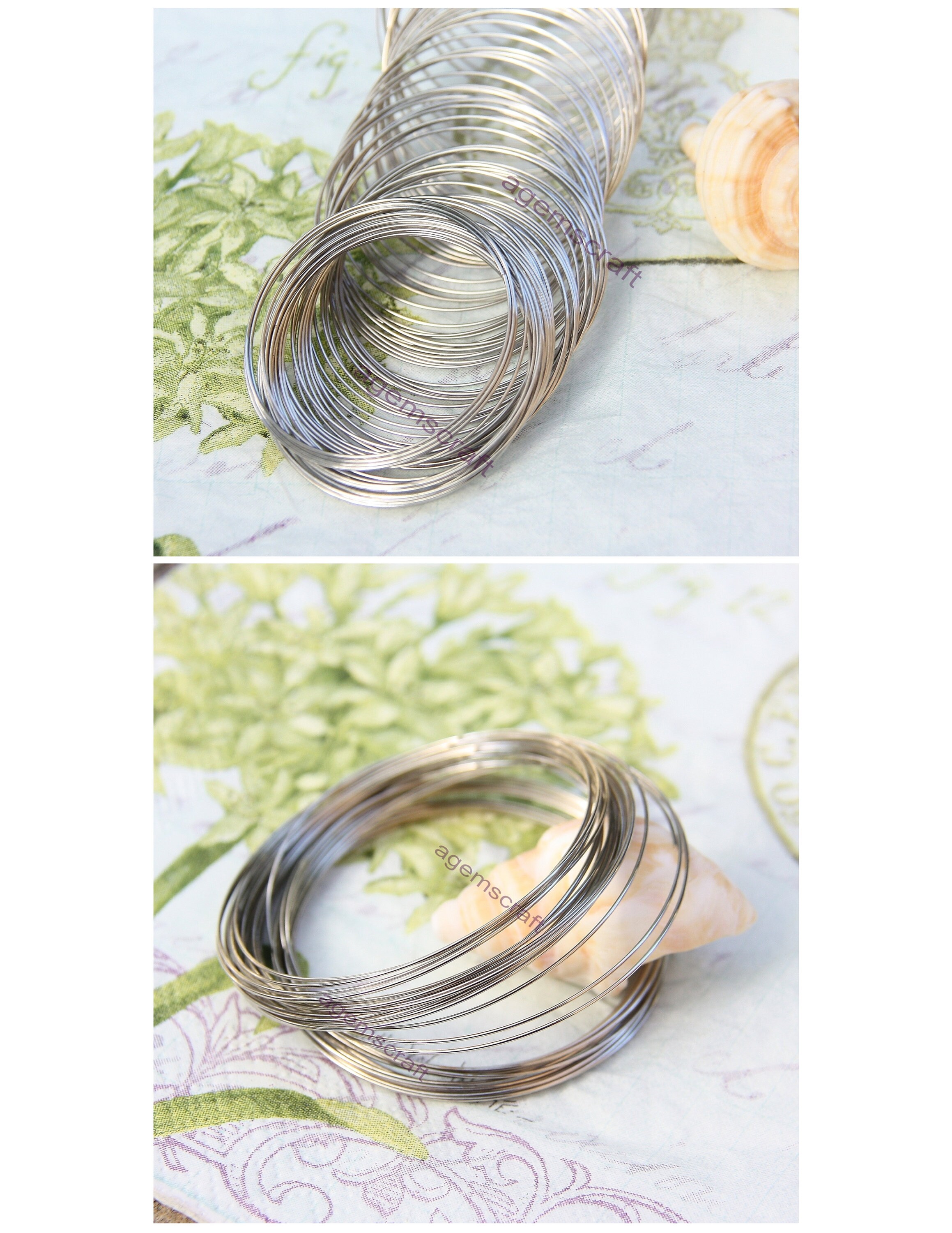 Stainless Steel Memory Wire, Silver Tone Beading Wire (20 Loops) - Etsy ...