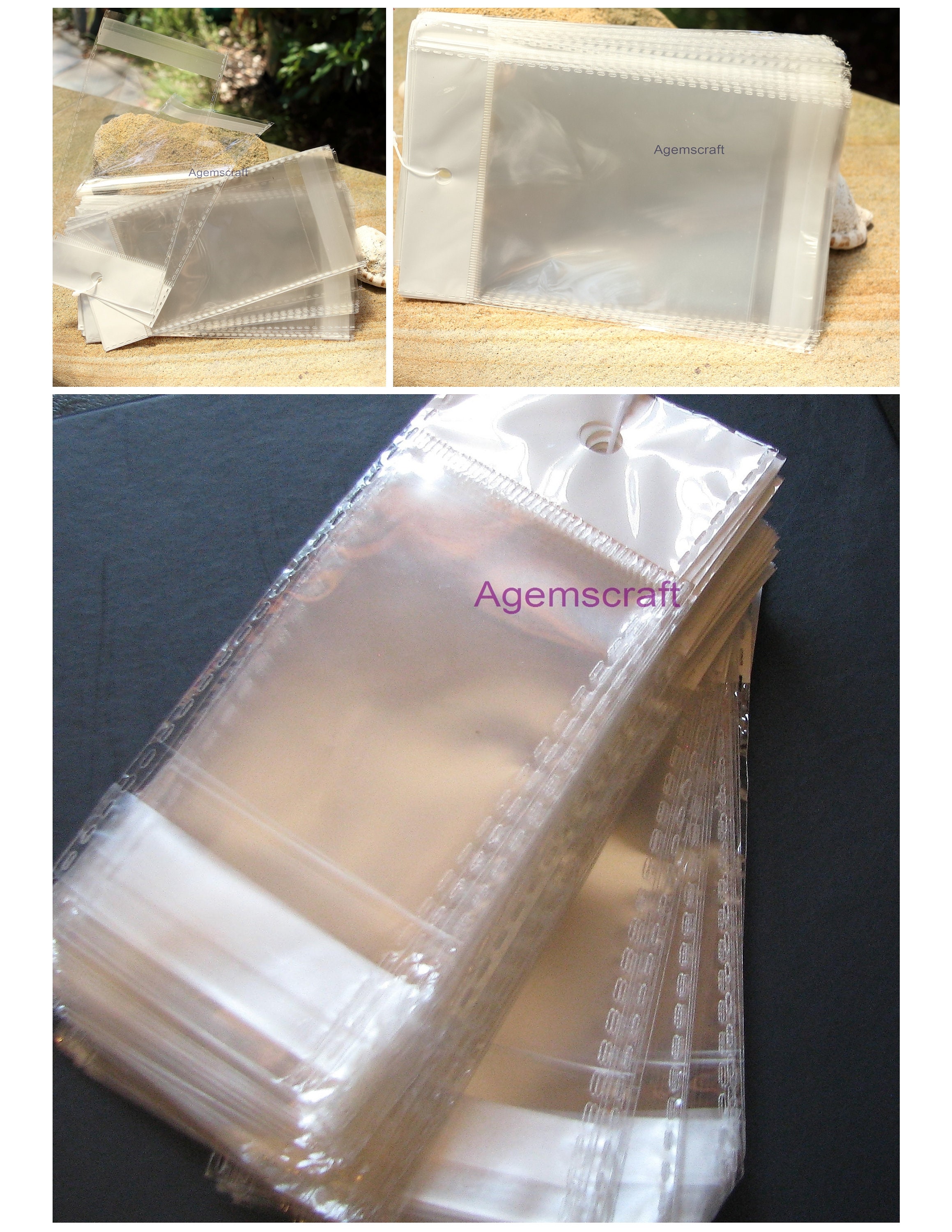 30X Clear Plastic Self Adhesive Seal Bag, 8cm X 16cm Cello
