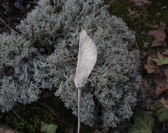 Horquilla para el cabello con forma de semilla de arce plateado, sujetador de moño con diseño de bosque electroformado, joyería floral