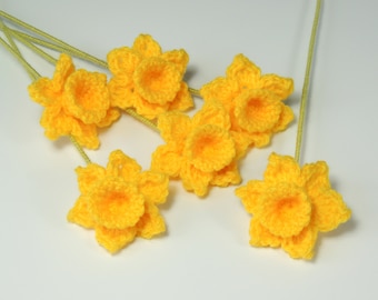 Bunch of Daffodils, Easter, Spring Flowers, Crochet Flower Bouquet, Narcissus