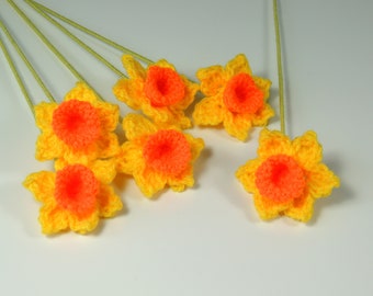 Bunch of Daffodils, Easter, Spring Flowers, Crochet Flower Bouquet, Narcissus