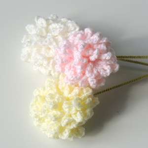 Crochet Flowers, 6 Spring Flowers, Pom Pom Flower Bouquet, Chrysanthemum