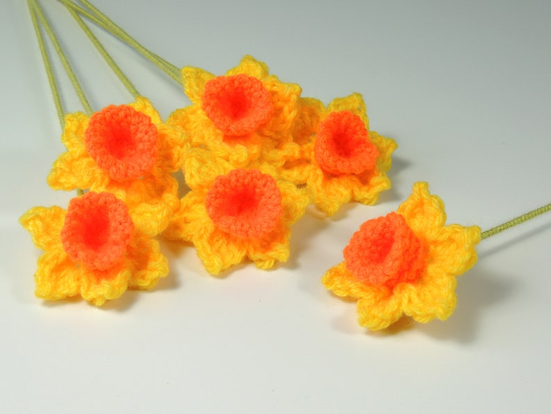 Bunch of Daffodils, Easter, Spring Flowers, Crochet Flower Bouquet, Narcissus image 2