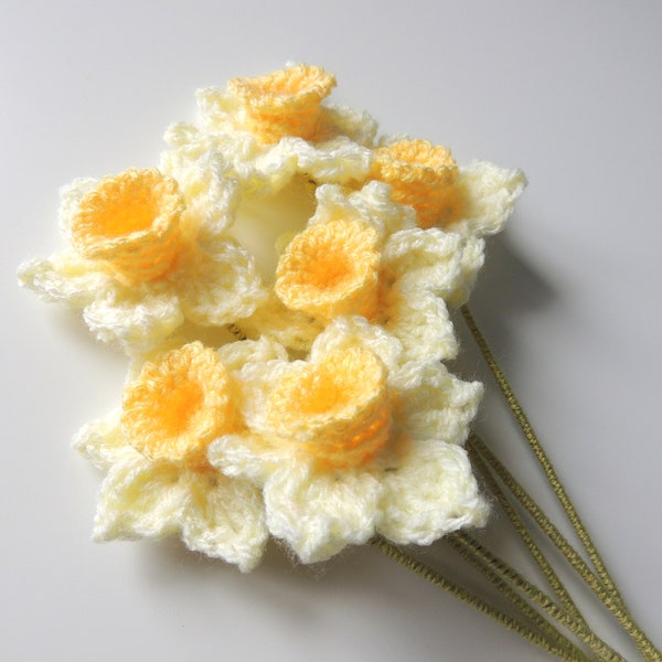 Daffodils, Bunch of Daffodils, Spring Flowers, Crochet Flower Bouquet, Narcissus