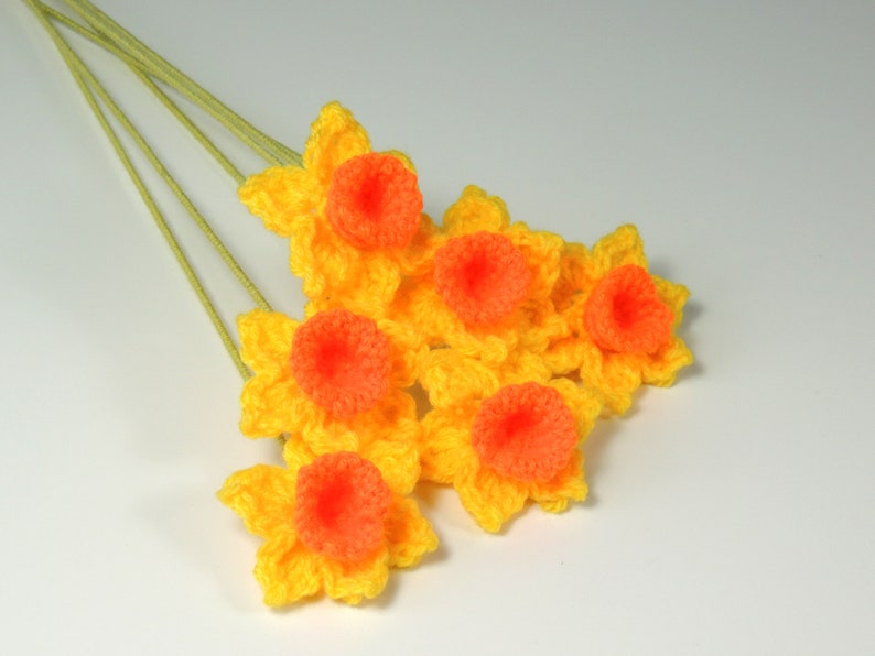 Bunch of Daffodils, Easter, Spring Flowers, Crochet Flower Bouquet, Narcissus image 4