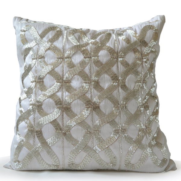 Silver Throw Pillow Etsy