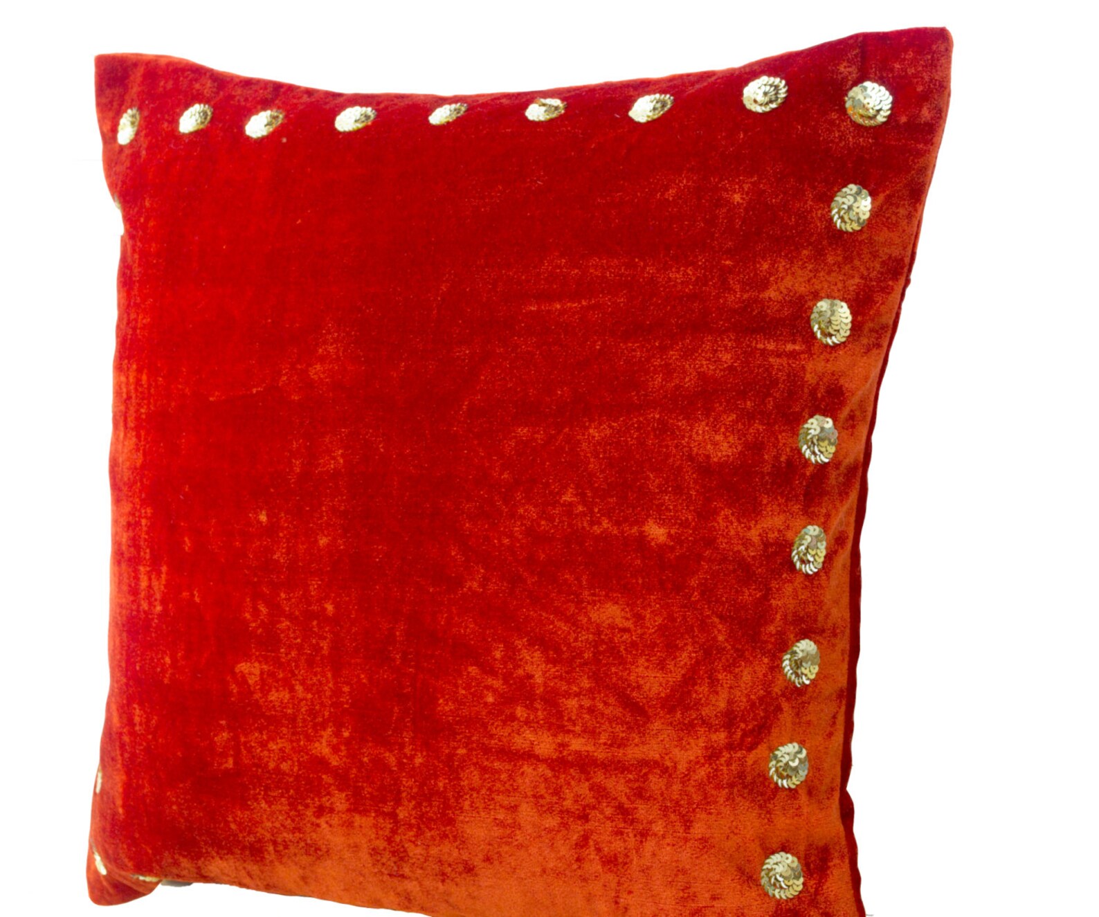 Burnt Orange Velvet Pillow Gold Pillows Gold sequin pillow Etsy