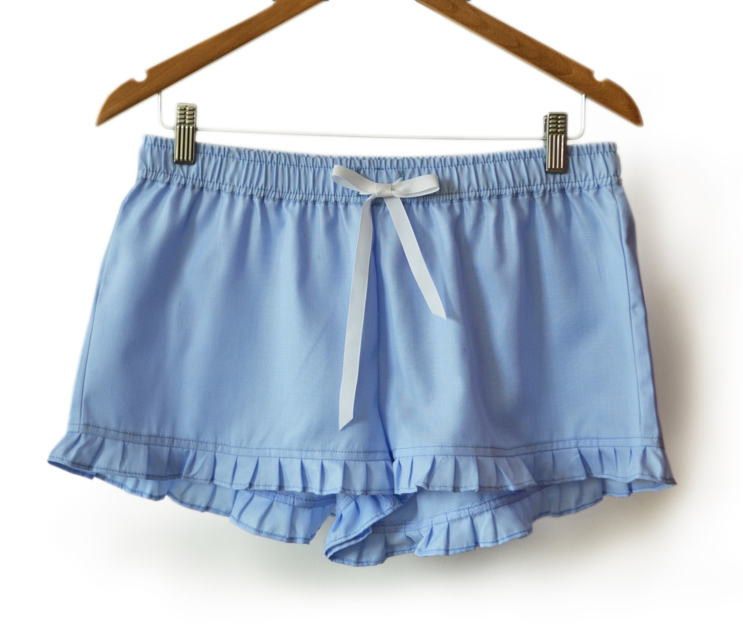 Blue Pajama Shorts Cotton Sleep Shorts 