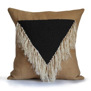 black shag pillow