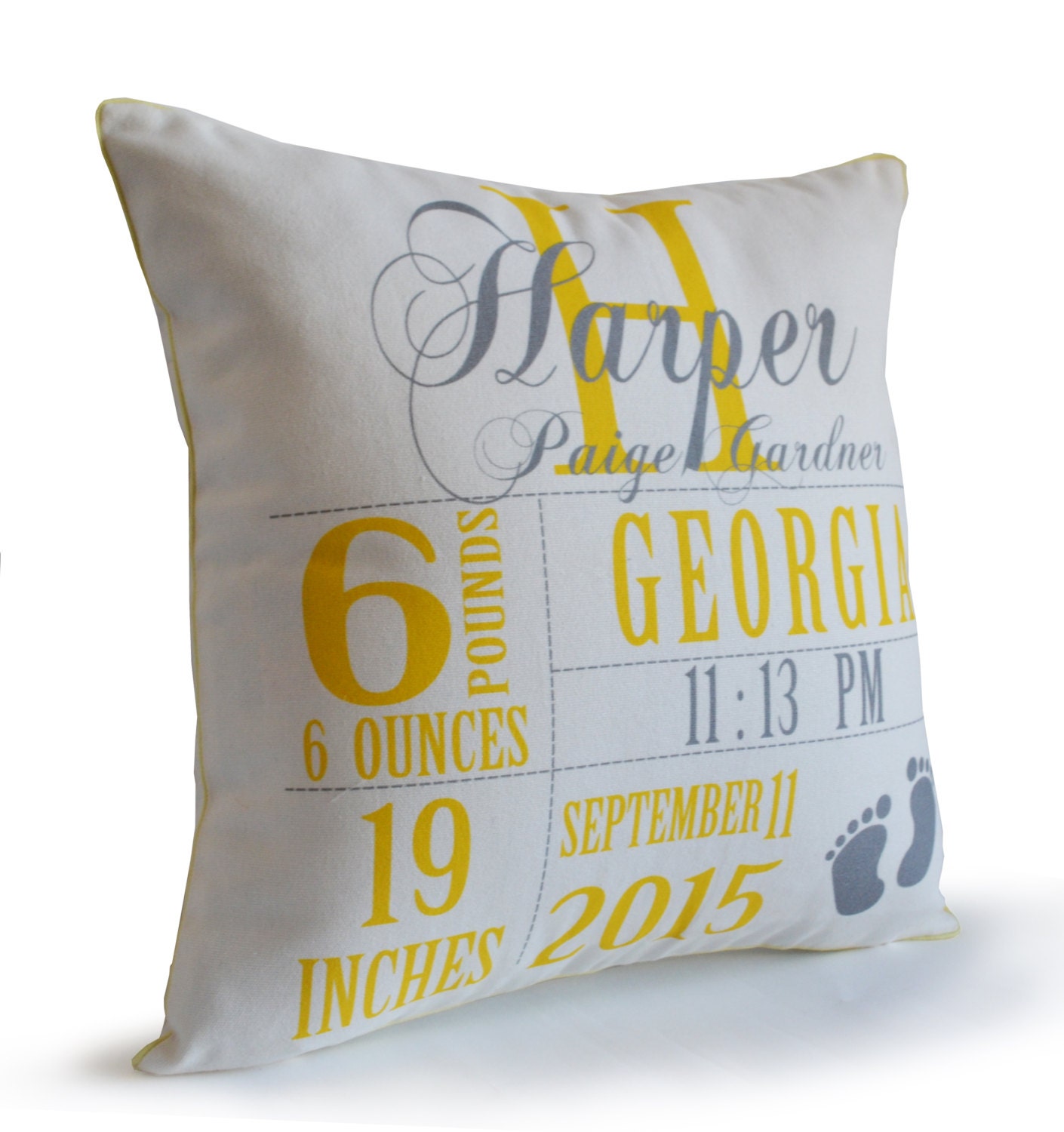 Baby Stats Pillow For New Mom Personalized Baby Girl Boy Etsy