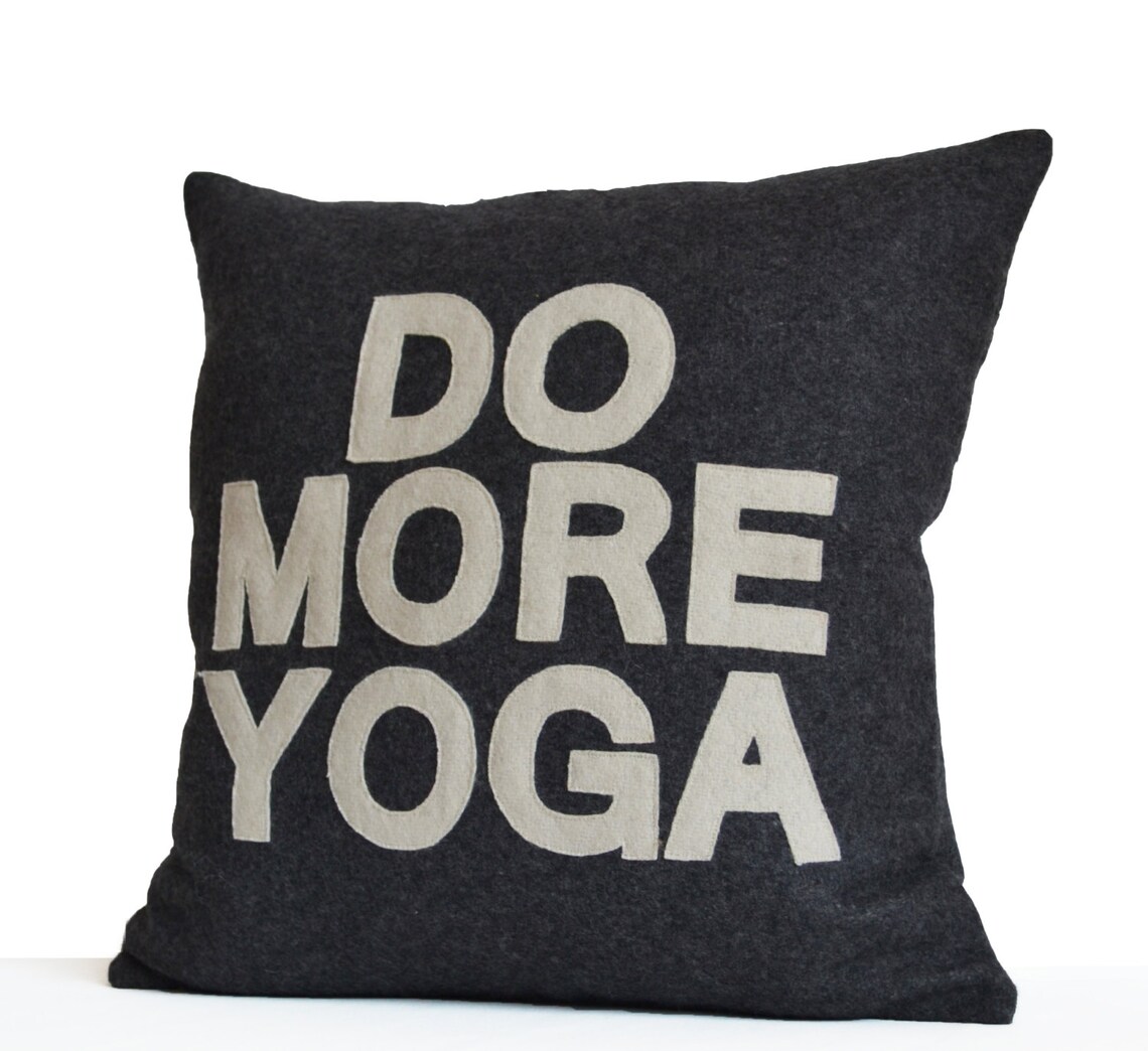 Do More Yoga Pillow Yoga Cushion Covers Yogis Funny Pillow Etsy