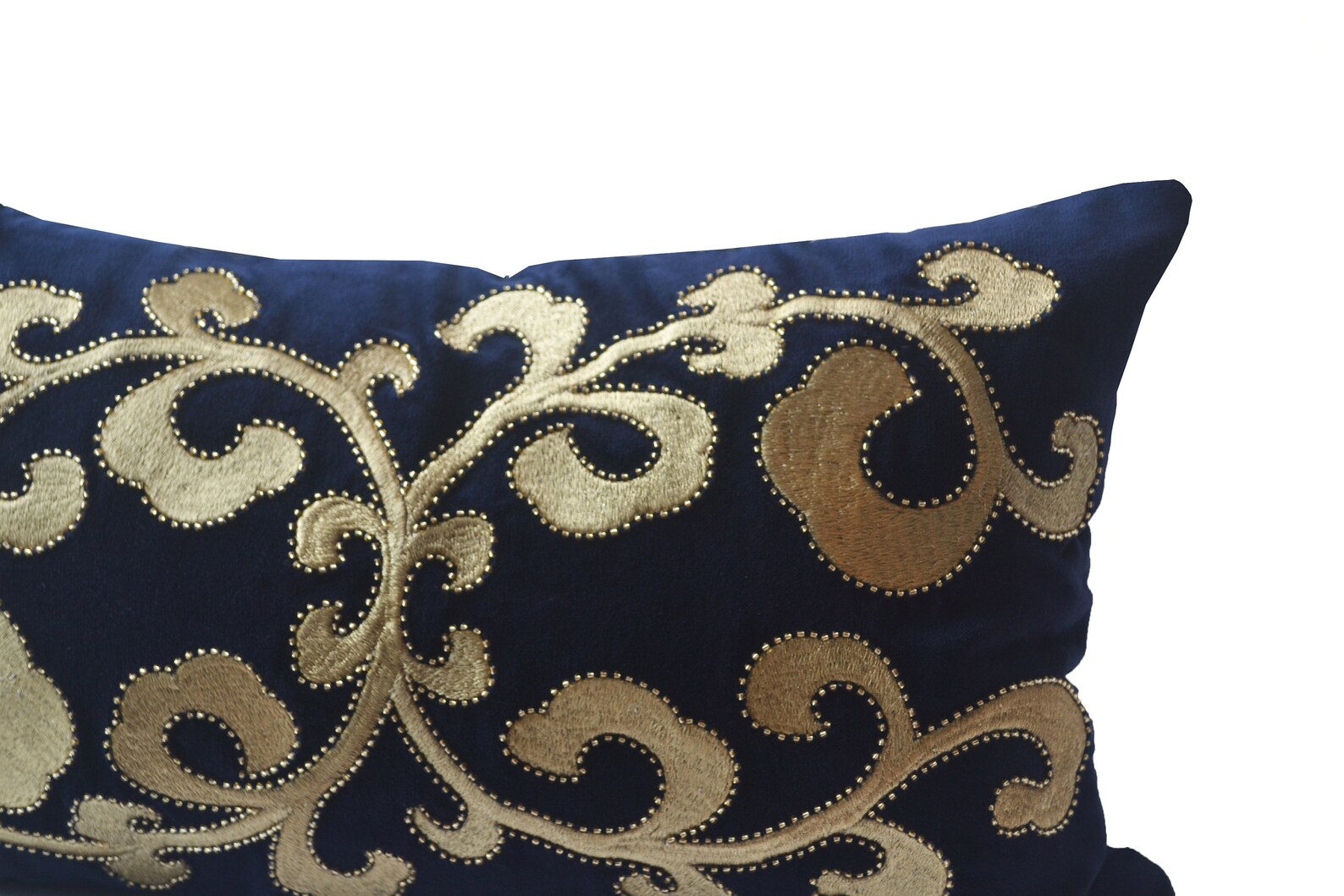 Navy Velvet Throw Pillow Cover Navy Gold Pillow Cover Etsy