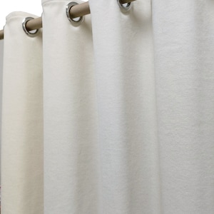 Ivory Wool Felt Curtains, Spring Curtain Panel Custom Window Curtain Customized Door Curtain Eyelet Curtain, Custom Made Grommet Curtains
