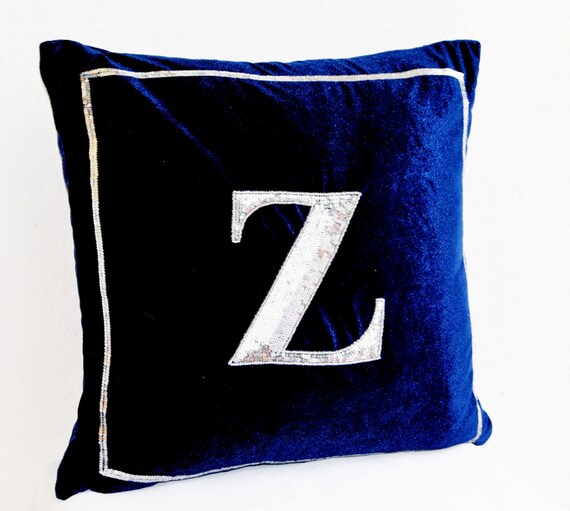 Velvet Pillow Cover Monogram Pillow Personalized Gift Etsy