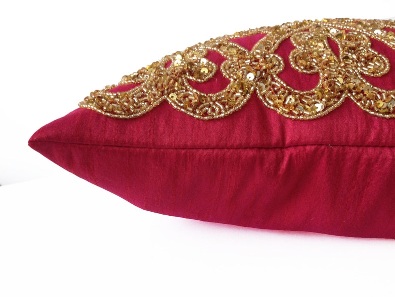 Hot Pink Gold Pillow Covers Fuchsia Gold Pillow Cover Gold Etsy