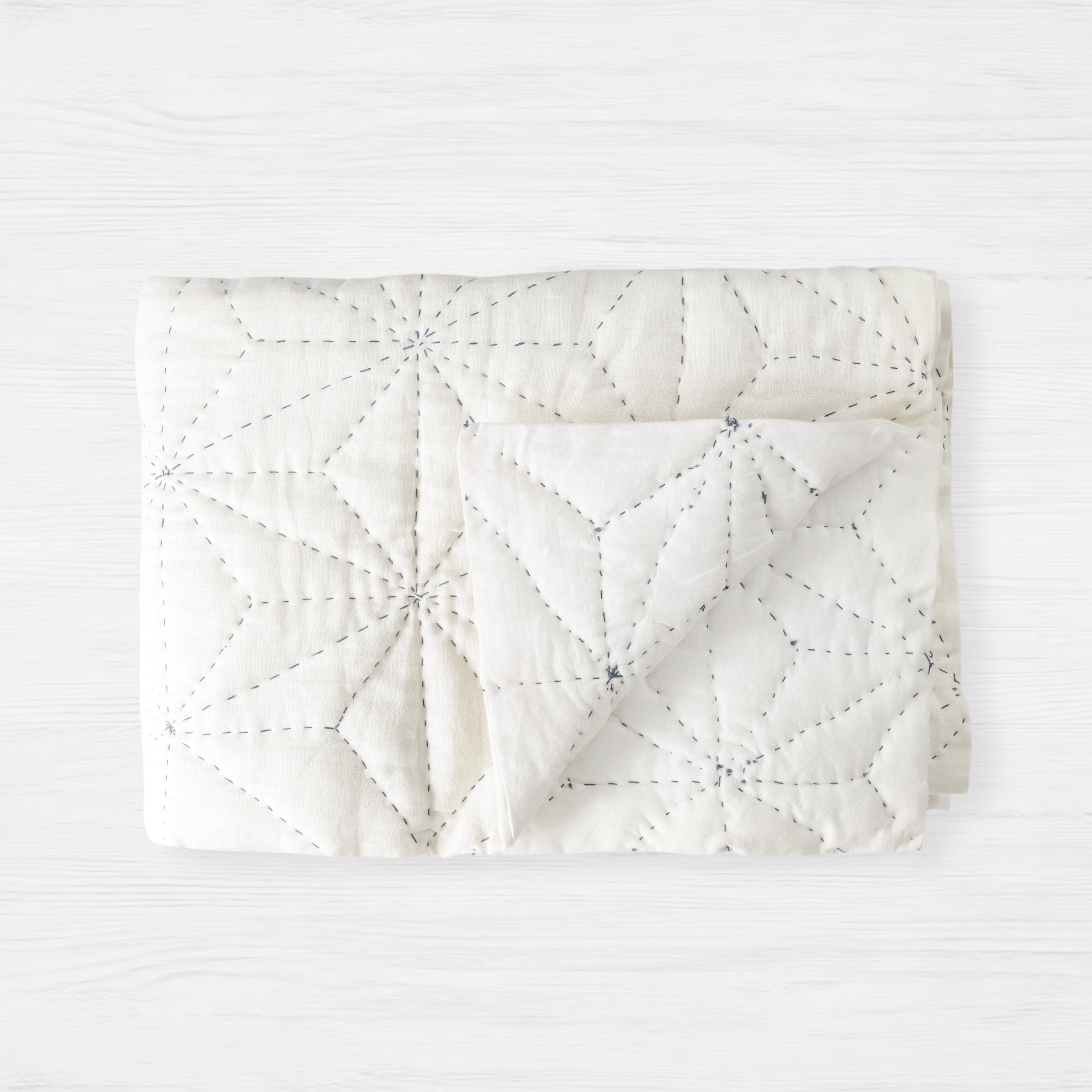Star Linen Quilt, Pick Stitch Quilt, Handmade Linen Quilt, Embroidered Quilt, Homemade Quilts, Cotton Quilt Blanket, Queen Size Quilt