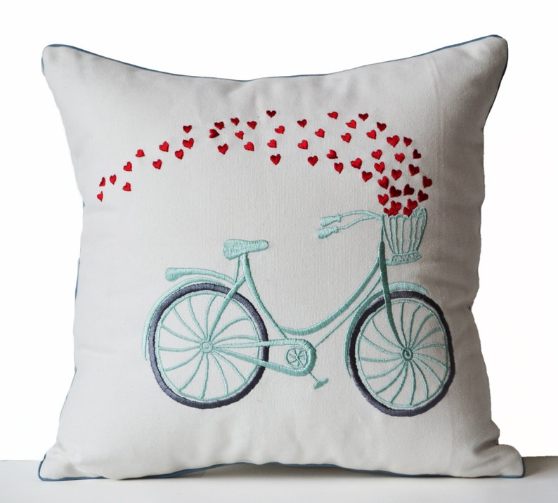 Bicycle Pillow Cover Bicycle Cushion Bicycle Throw Pillow Etsy