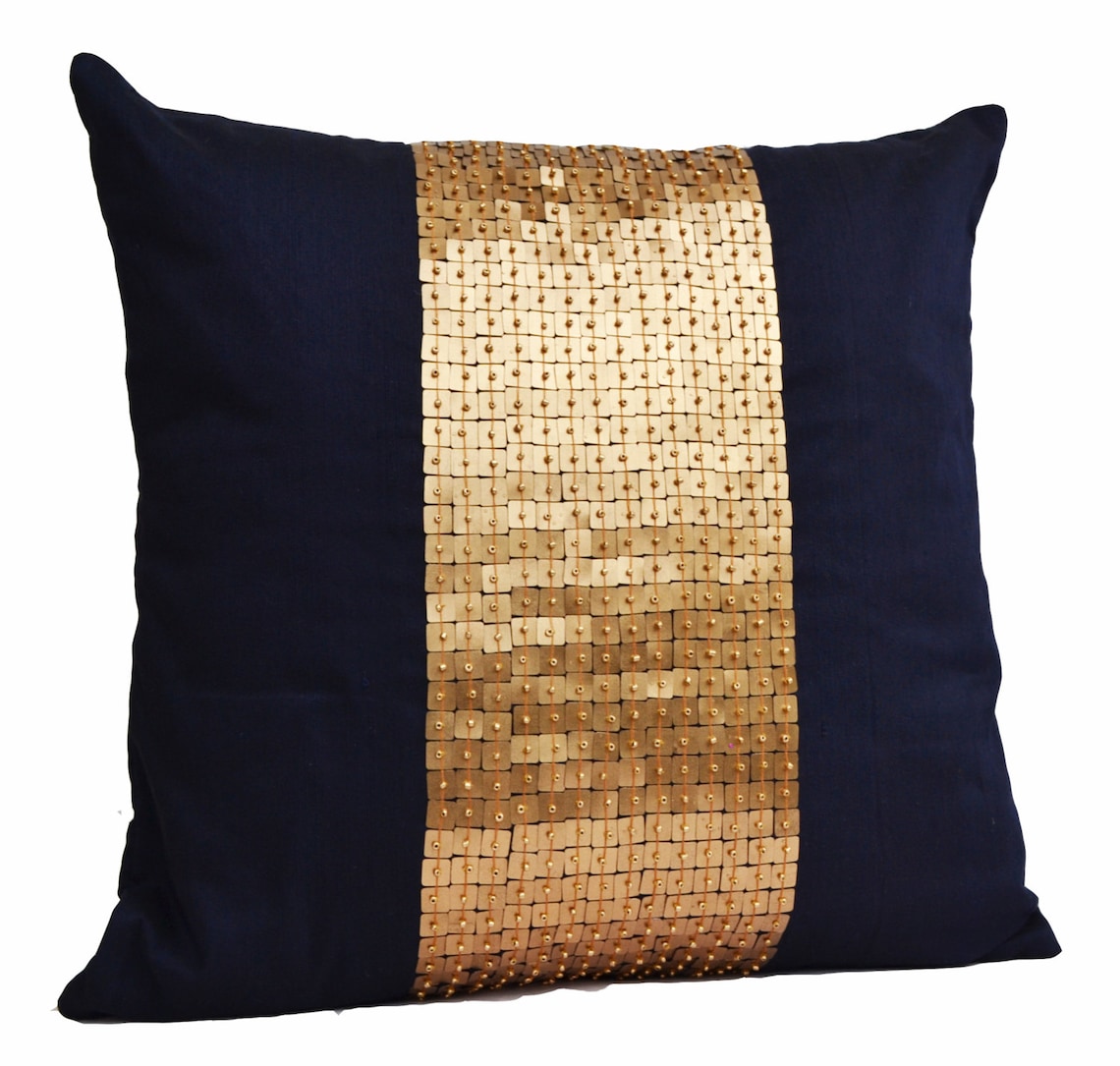 Blue and Gold Pillows Navy Blue and Gold Pillow Navy Gold Etsy Australia
