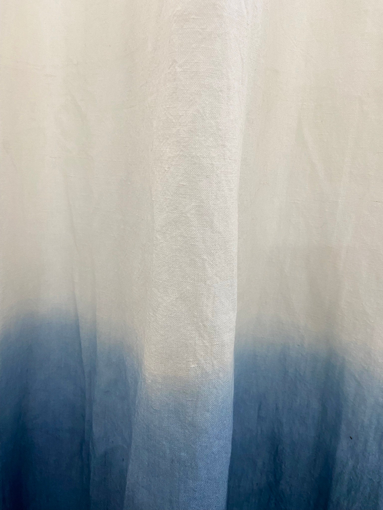 Blue Ombre Linen Curtain Handmade Linen Curtain Indigo Ombré Etsy