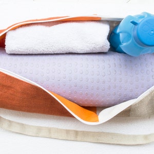 Borsa da yoga, borsa arancione, borse per tappetini da yoga a blocchi di colore, borsa da yoga, tracolla da yoga, accessori per yoga, regalo aziendale, regali aziendali, regali per colleghi