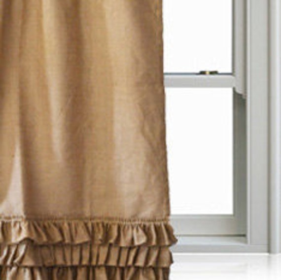 Burlap Curtains Panel Burlap Drapes Window Treatments Etsy
