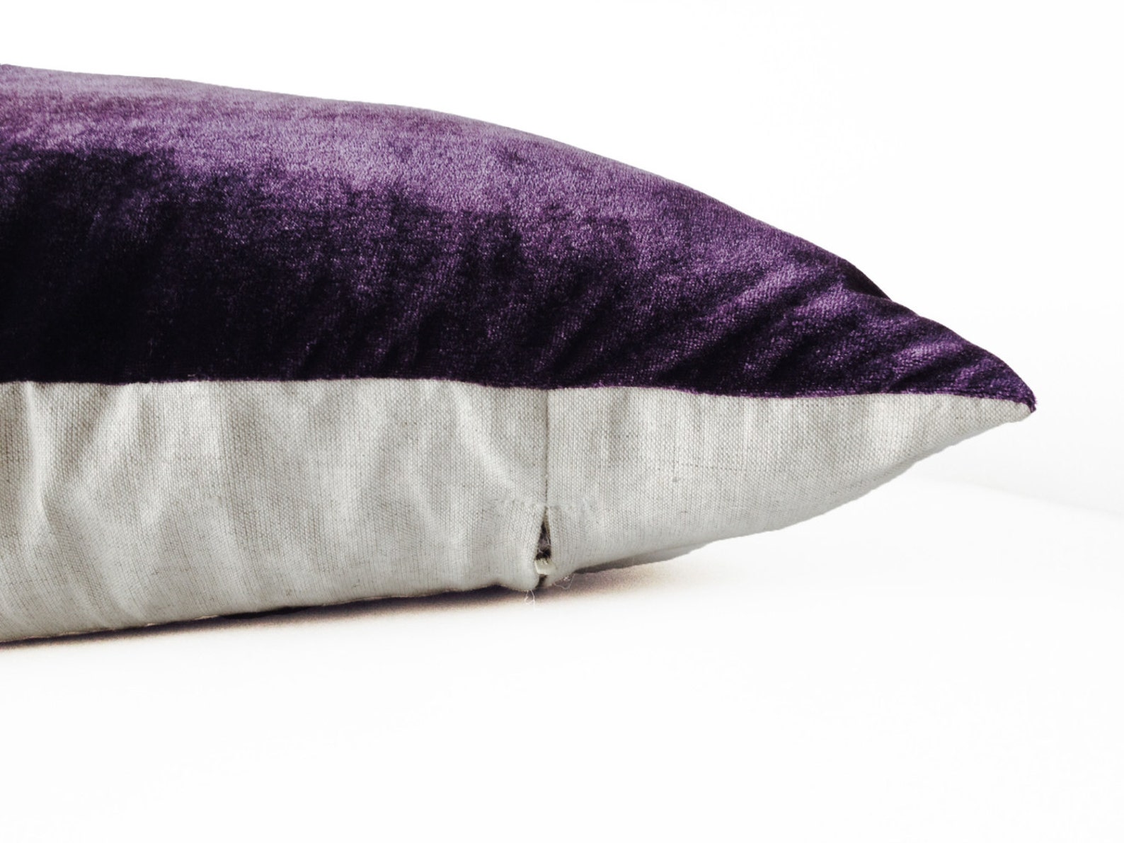 Velvet Lumbar Pillow Purple Velvet Pillow Cover Purple Etsy