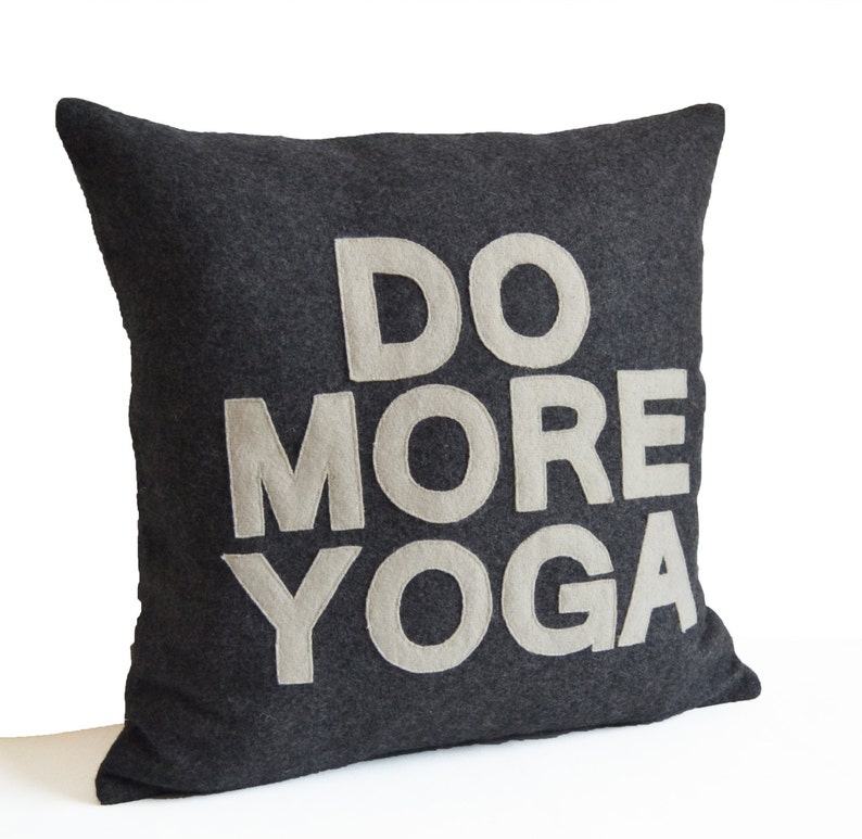 Do More Yoga Pillow Yoga Cushion Covers Yogis Funny Pillow Etsy