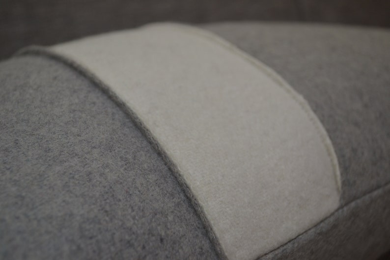 Felt Pillow Cover Light Grey Euro Sham Gray Lumbar Ivory Etsy