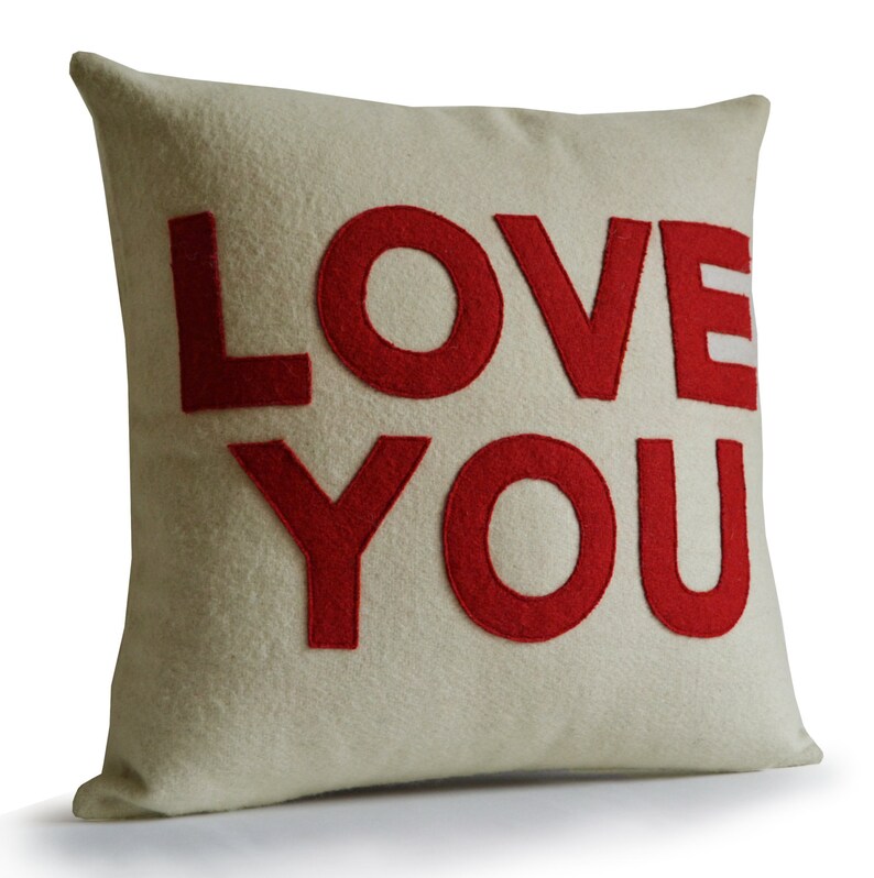 Love You Decorative Throw Pillow Message Pillow Wedding Etsy