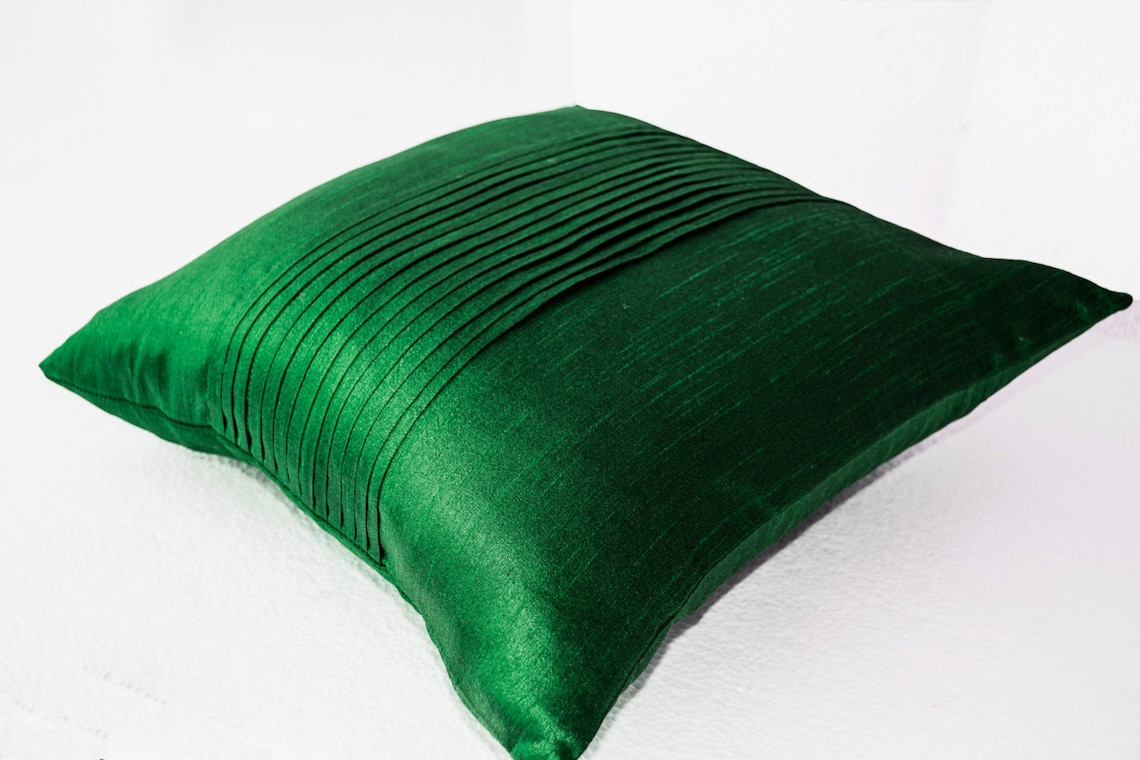 Emerald Green Throw Pillow Cushion Cover Textured Rippled Etsy