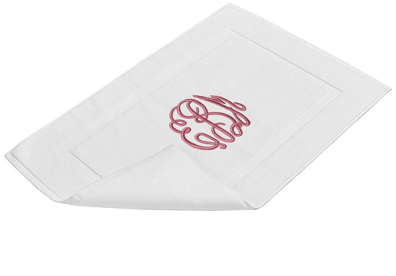 Monogrammed Bathmat Monogram Bath Mat Personalized Bathroom Etsy