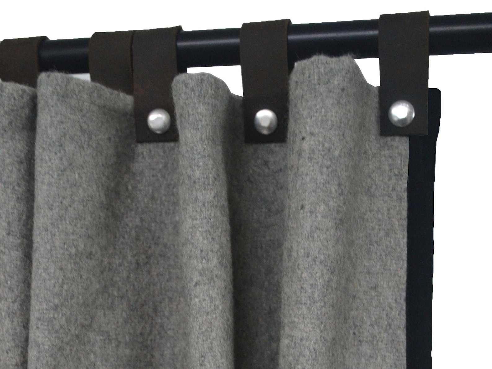 Custom Wool Felt Curtains With Trim Gray Felt Curtain Panel Etsy